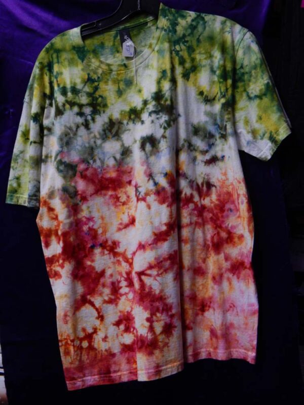 Large Tie-Dye Gradient Red-Blue-Green Shirt