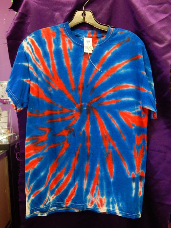 Medium Blue-Red Tie Dye T-Shirt