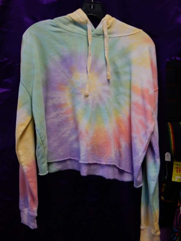 Medium Crop Top Spiral Tie Dye Hoodie