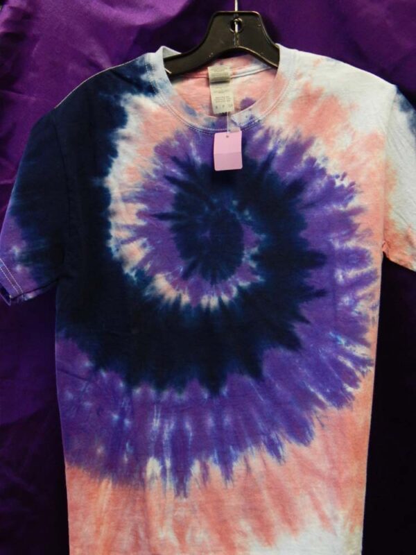 Small Pink-Purple Spiral Tie Dye Shirt