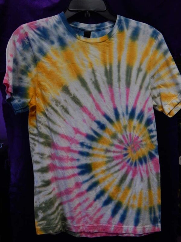 Small Yellow-Pink Spiral Tie-Dye Shirt